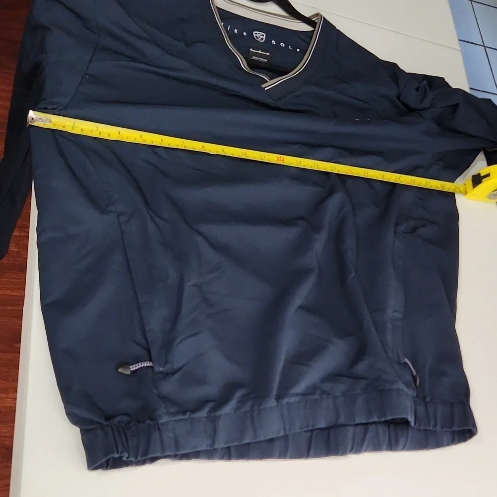 Nike Golf Mens Shirt Size M Windbreaker Pull Over Long Sleeve Zippered Blue